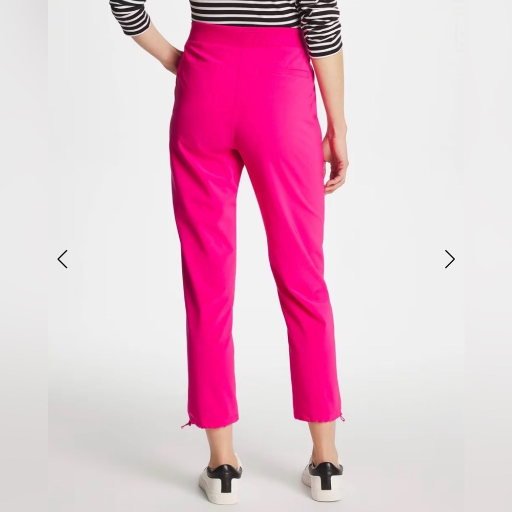 Chico's by Zenergy Women's Fuchsia Pink UPF Bungee Ankle Crop Pants Size S/6 - Picture 3 of 13